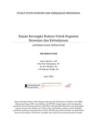 Image of Kajian Kerangka Hukum Untuk Kegiatan Kesenian dan Kebudayaan